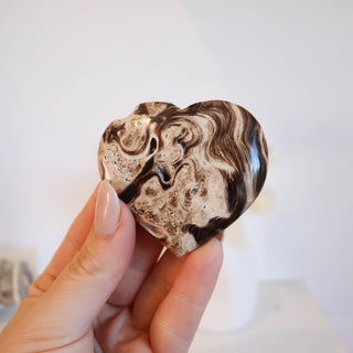 Chocolate Calcite & Aragonite Heart #4