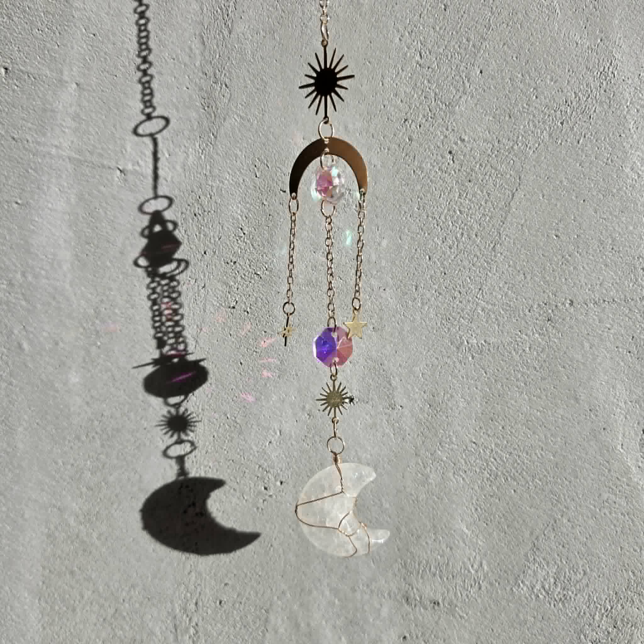 Sweet Rose Moon Suncatcher