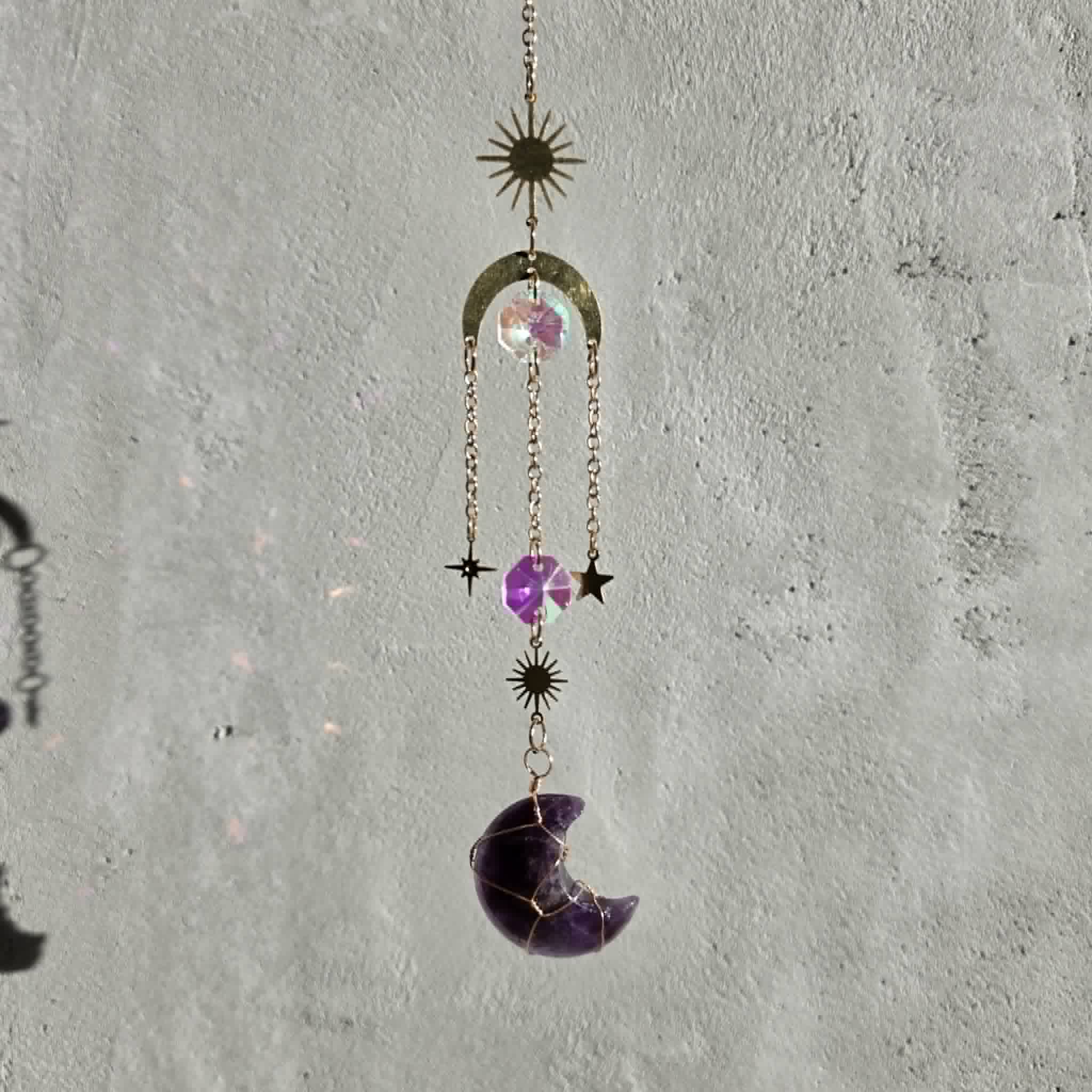 Sweet Amethyst Moon Suncatcher