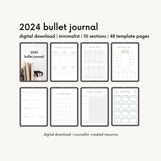 2024 Bullet Journal Minimalist Digital Download