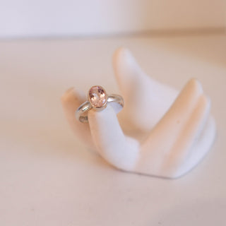 Morganite Faceted Oval Ring Size 6