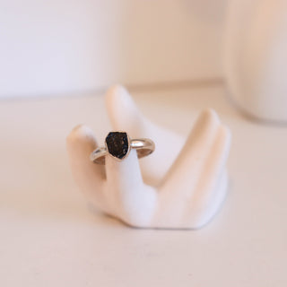 Black Tourmaline Ring Size 8