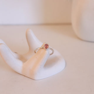 Rose Quartz Pear Ring Size 7