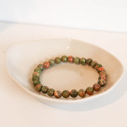 Unakite 6mm Beaded Bracelet