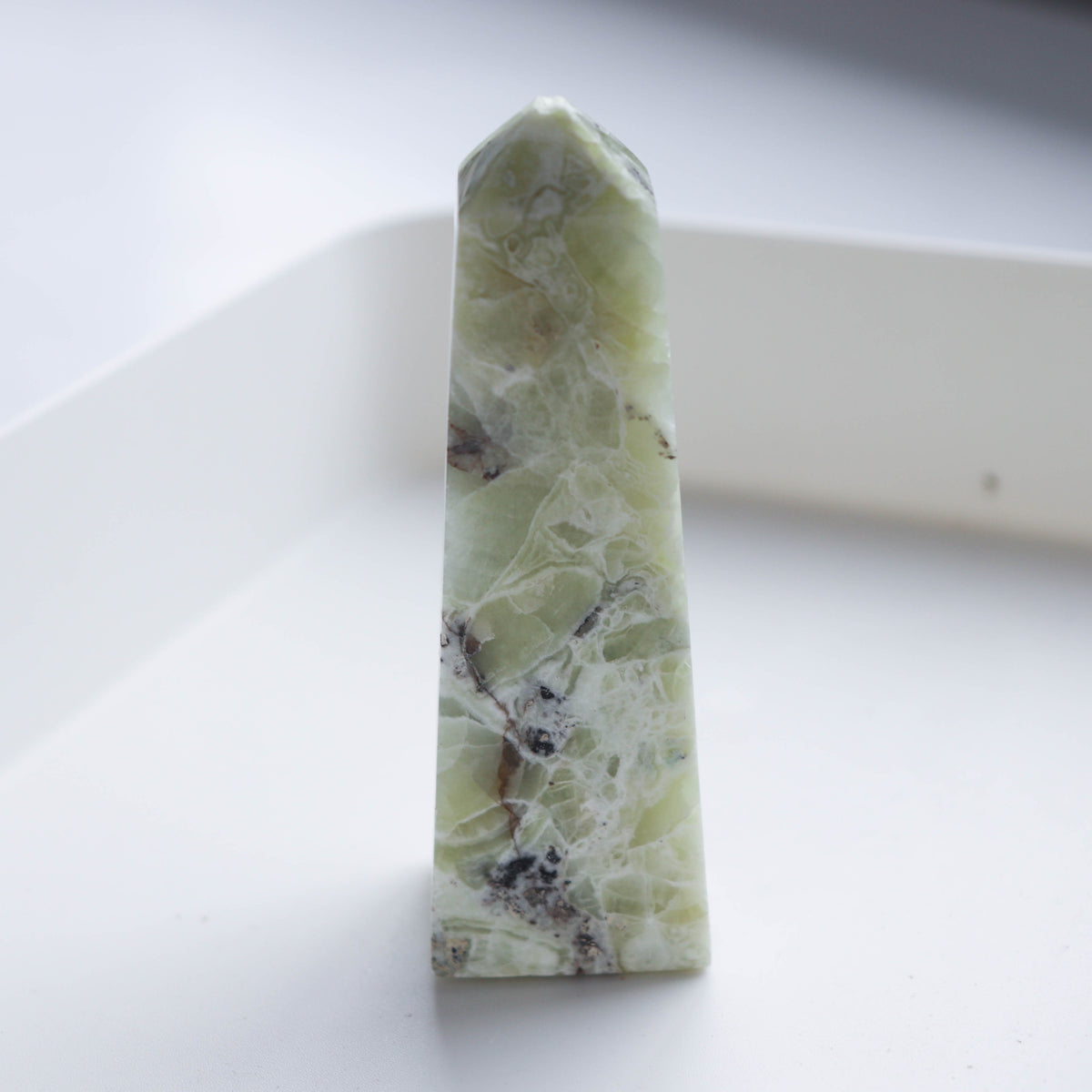 Green Mangano Calcite Point (damaged tip) #1n