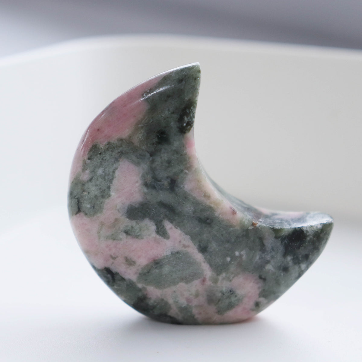 Thulite with Epidote Standing Moon #1