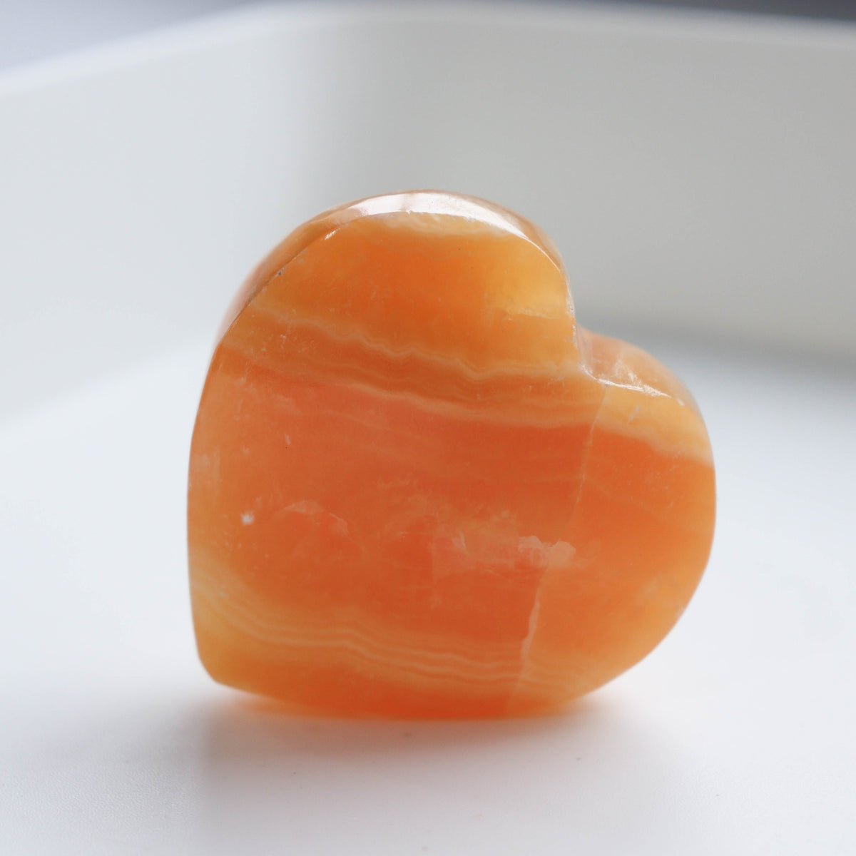 Orange Calcite Standing Heart #1