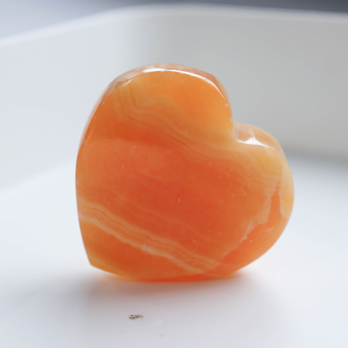 Orange Calcite Standing Heart #2