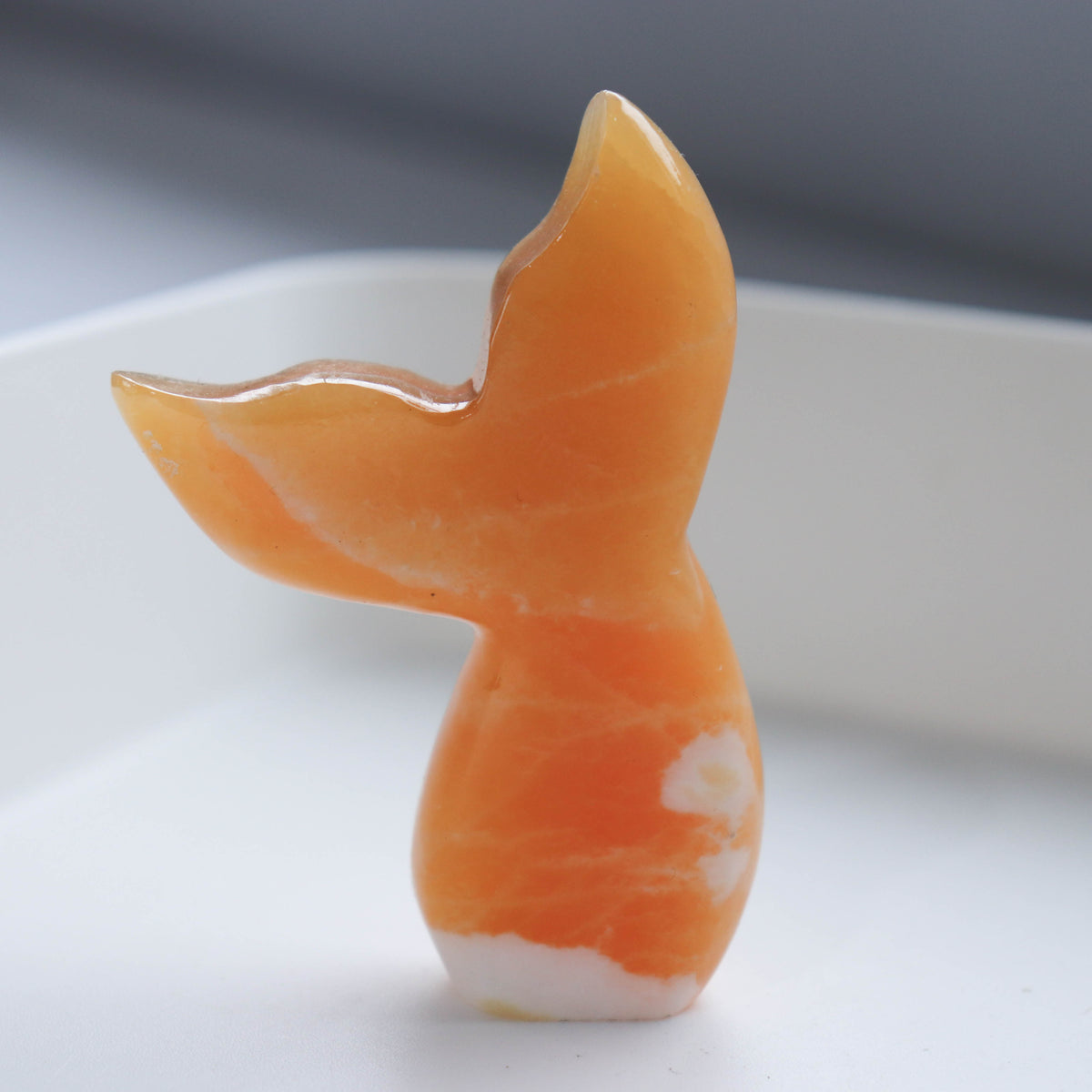 Orange Calcite Whale Tail #1