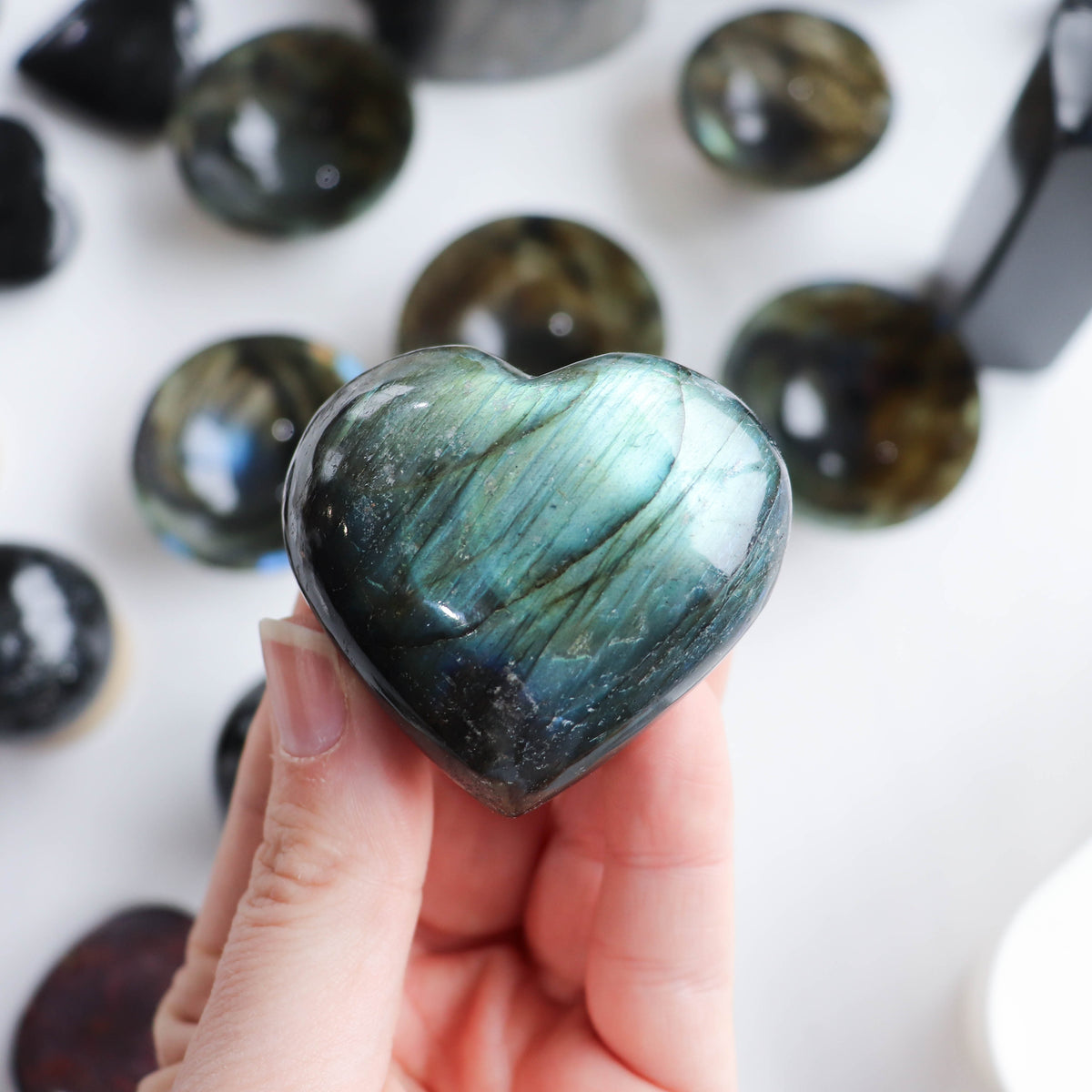 Labradorite Puffy Heart #2