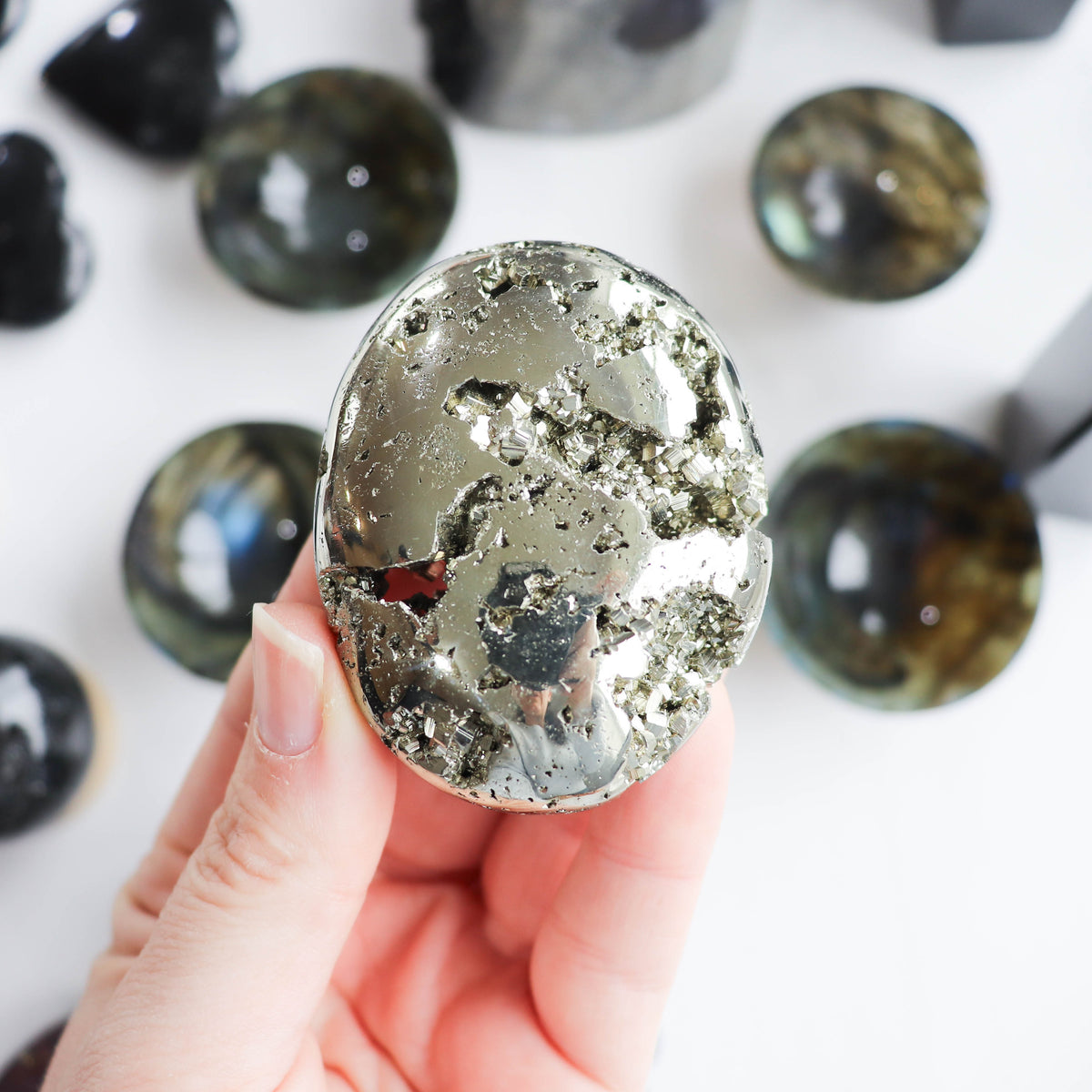 A Grade Pyrite Druzy Palm #1