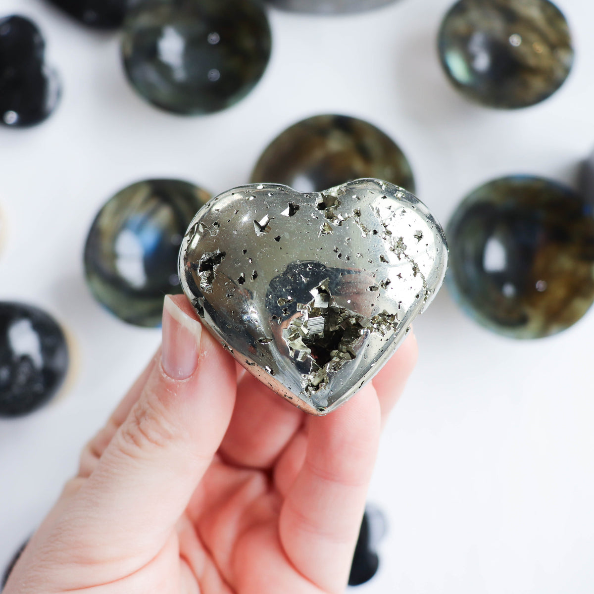 A Grade Pyrite Druzy Heart #1