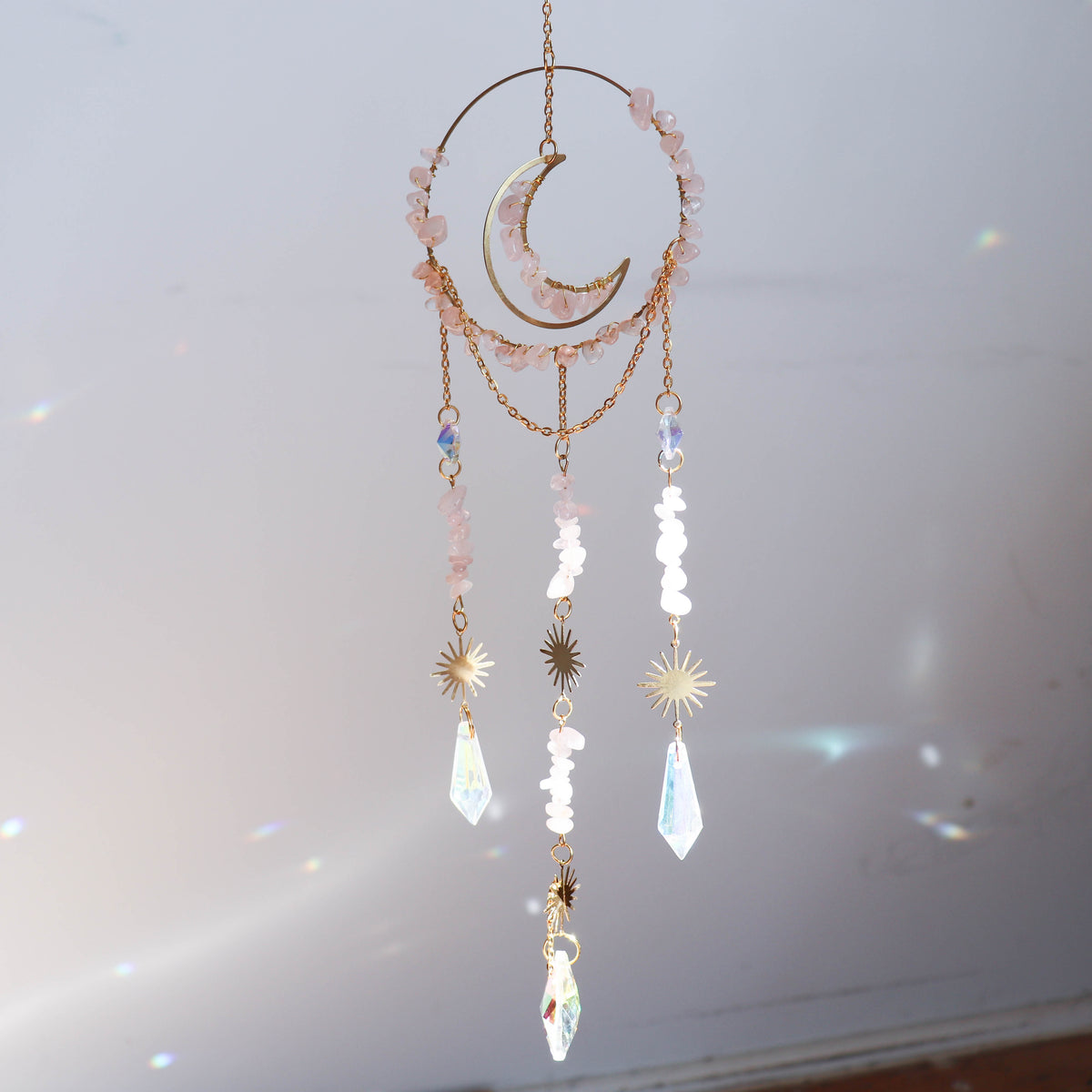 Fairyland Rose Quartz Suncatcher