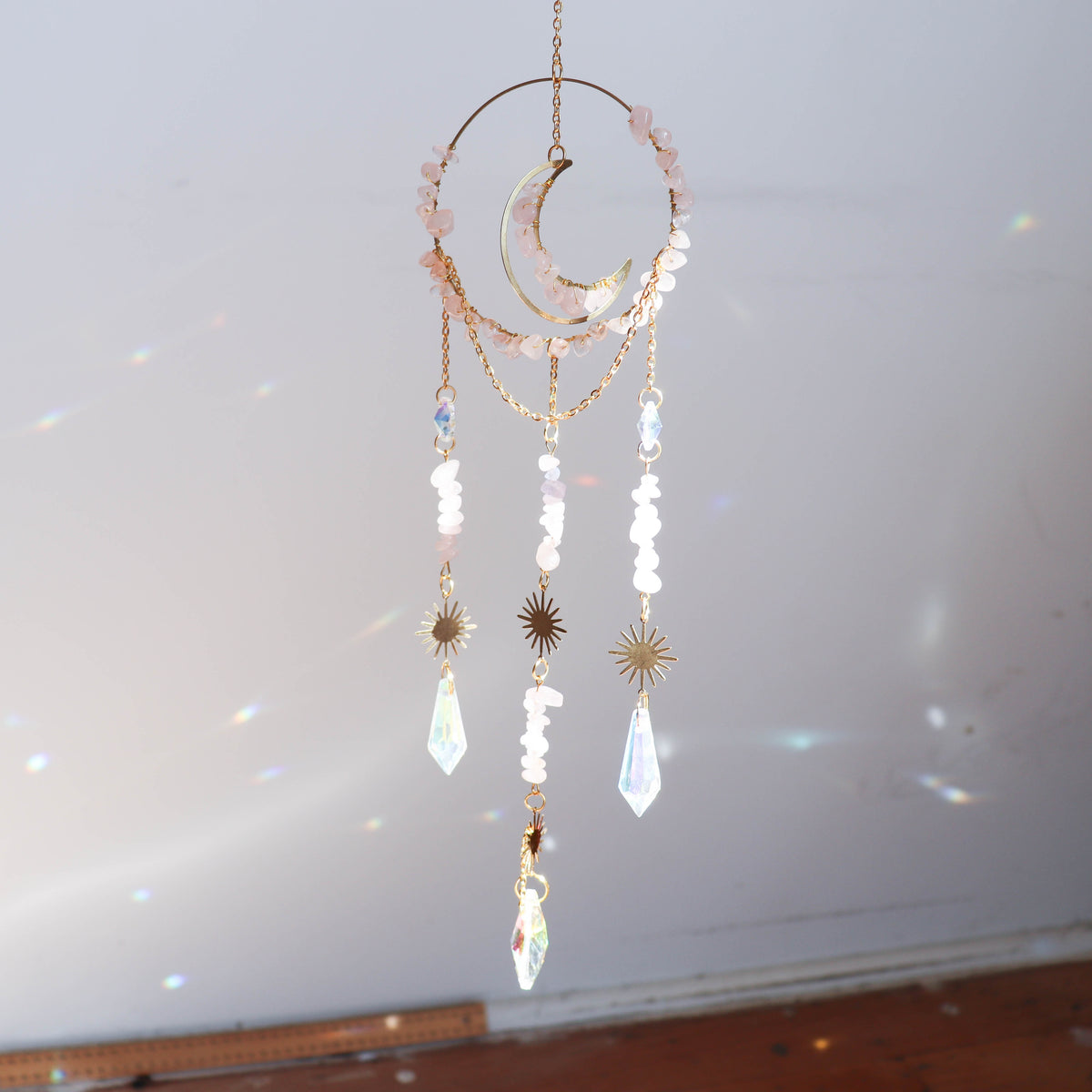 Fairyland Rose Quartz Suncatcher