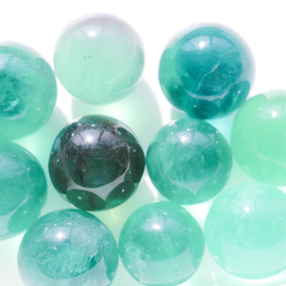 Green fluorite sphere