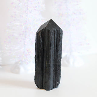 Black Tourmaline Raw Polished Point