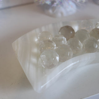 Mini Faceted Clear Quartz Sphere 10mm