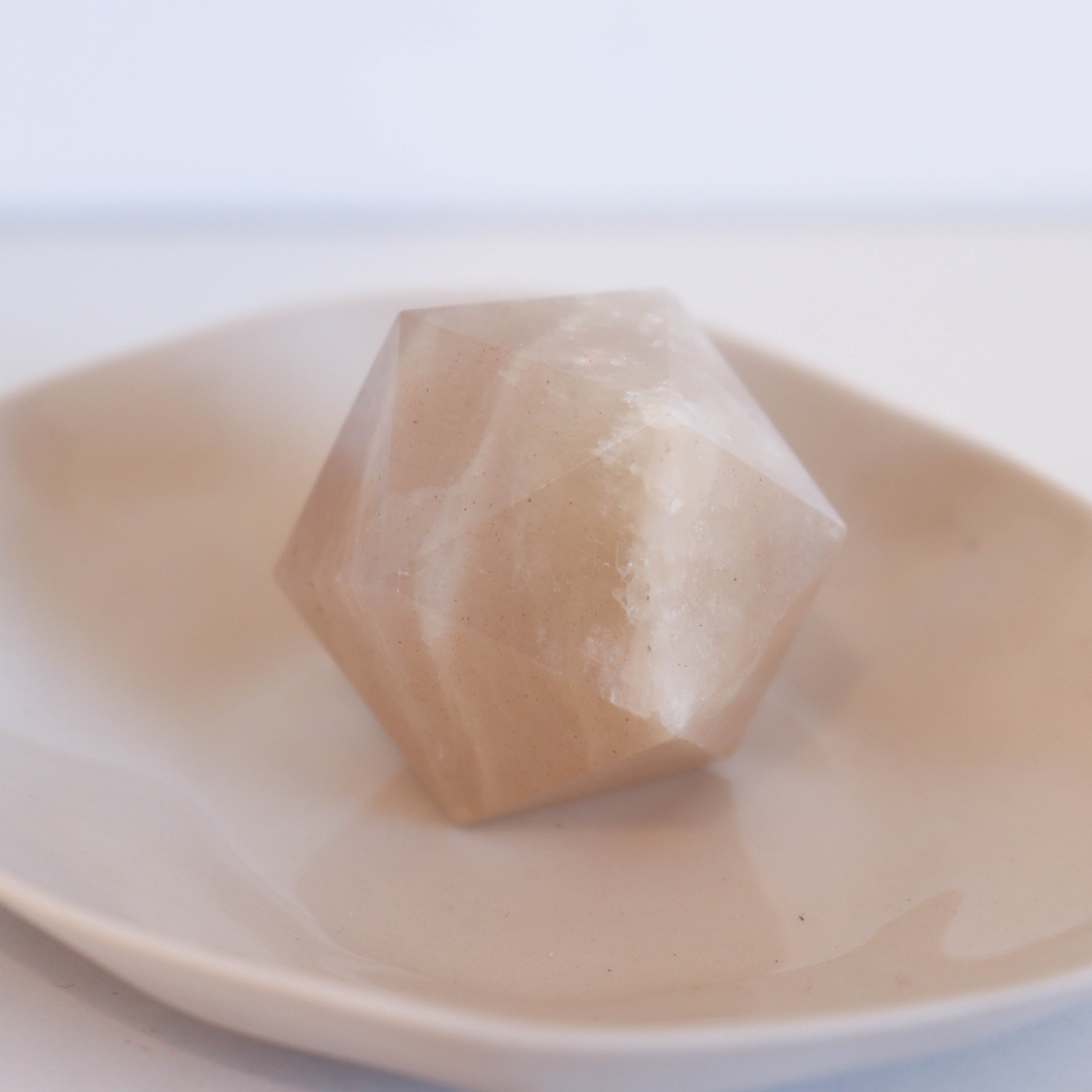 Peach moonstone Icosahedron #2