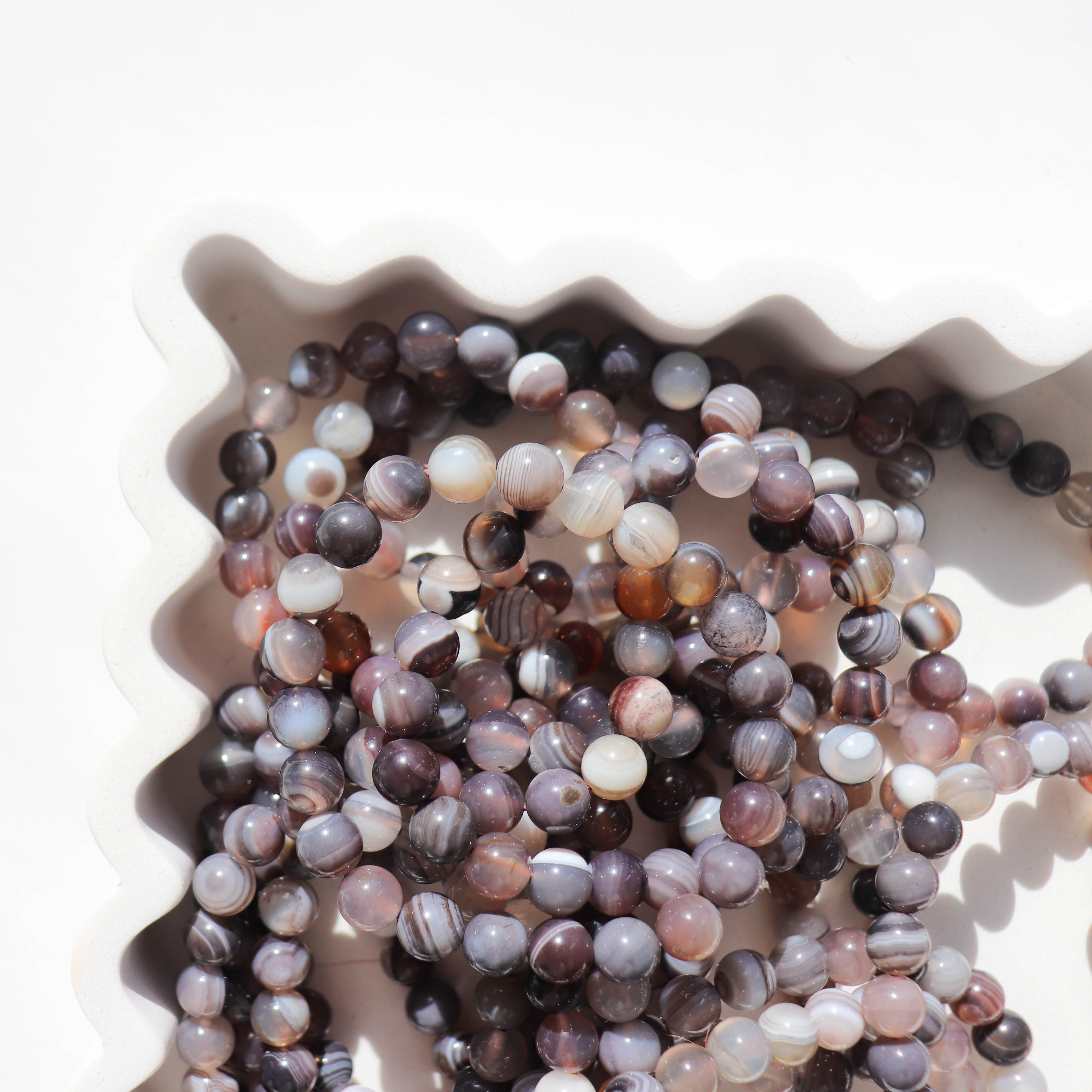 Botswana Agate 8mm Crystal Bracelet