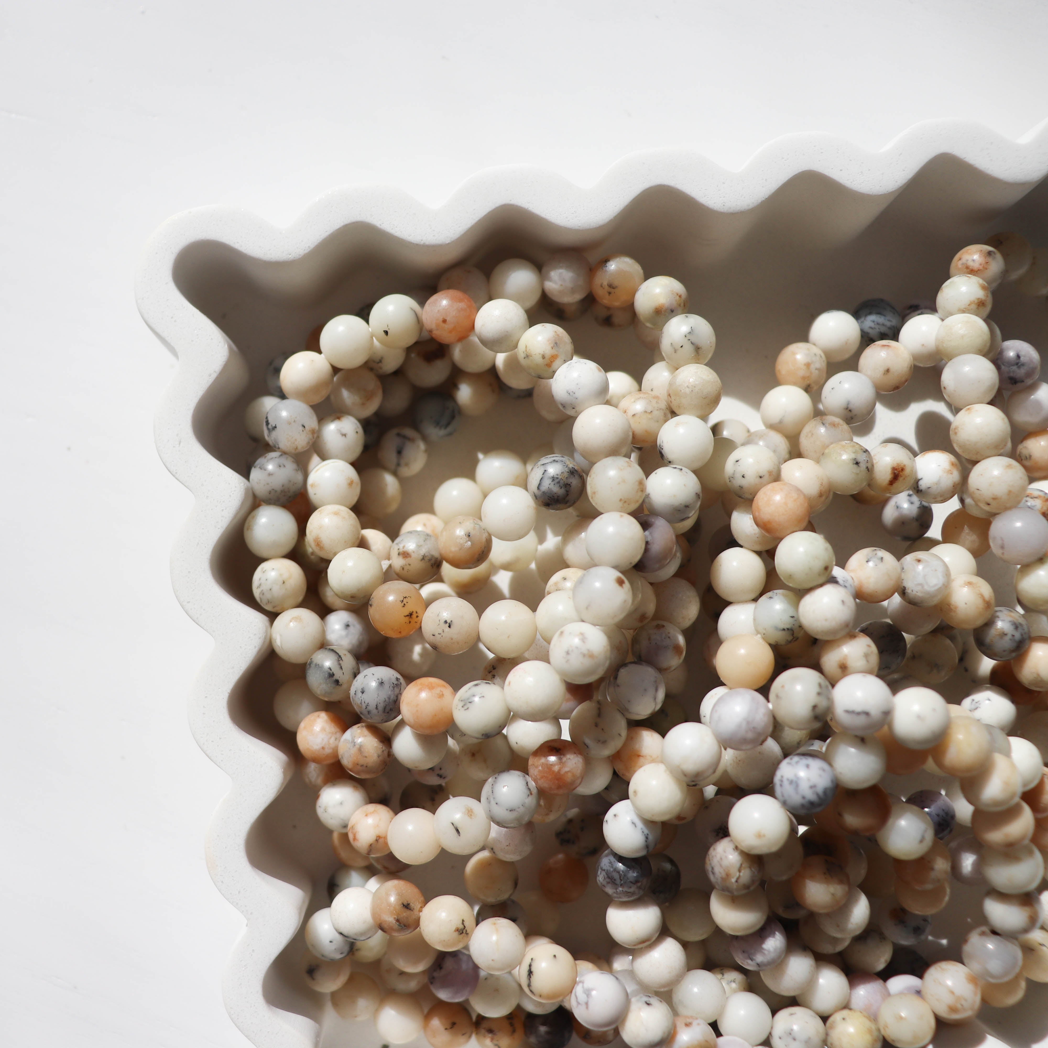 Dendritic Agate 8mm Crystal Bracelet