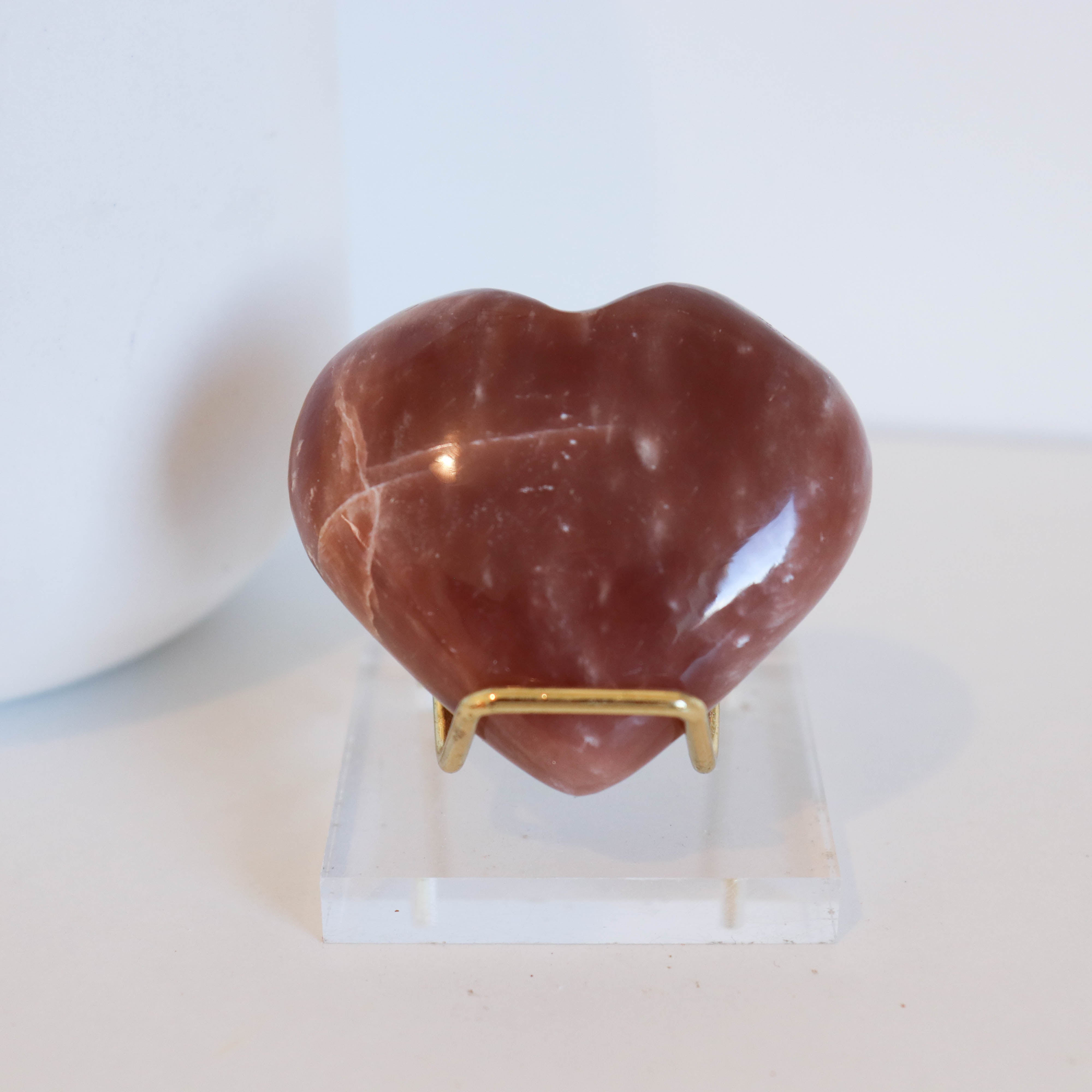Peach Moonstone Heart #2
