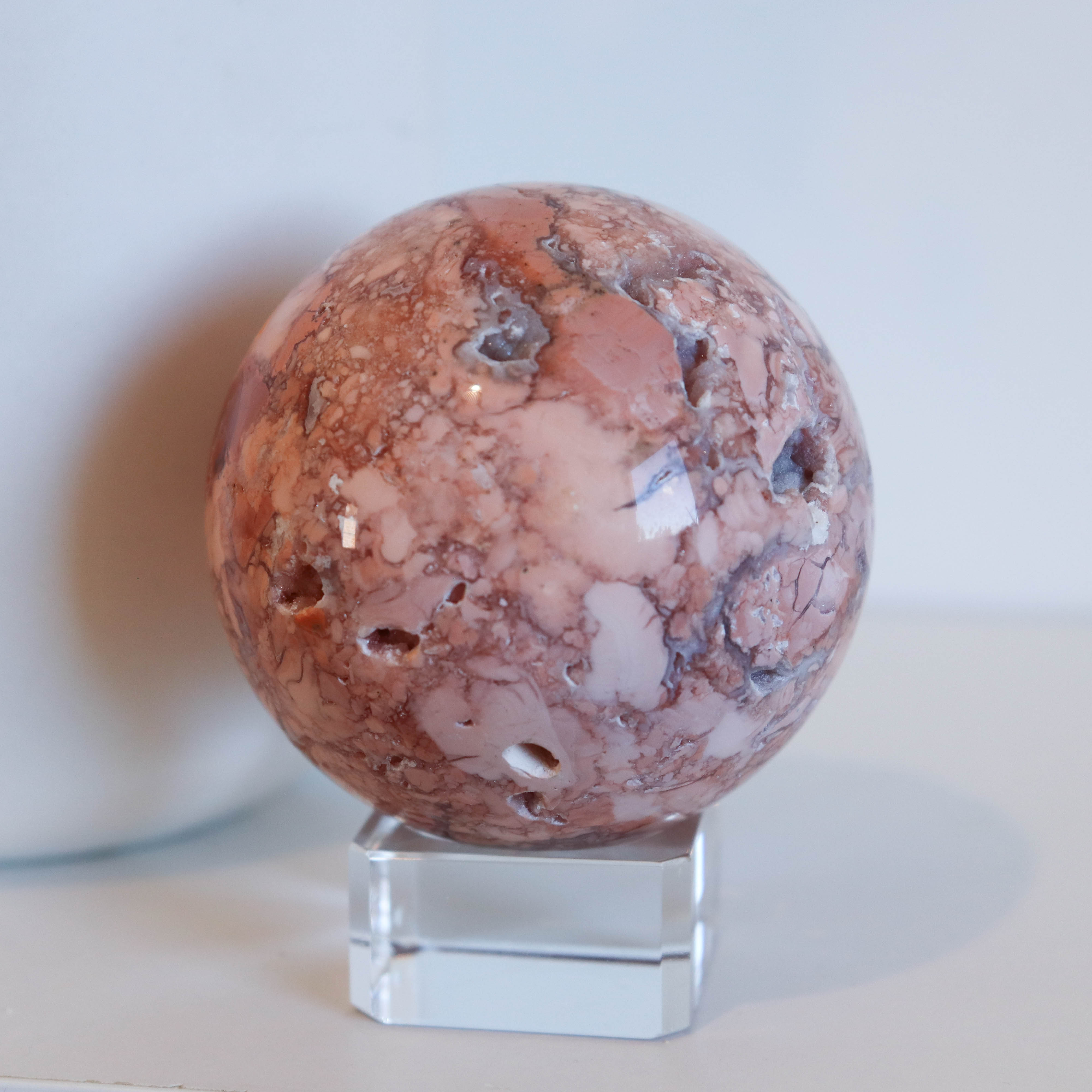 Pink Petal Agate Sphere #1