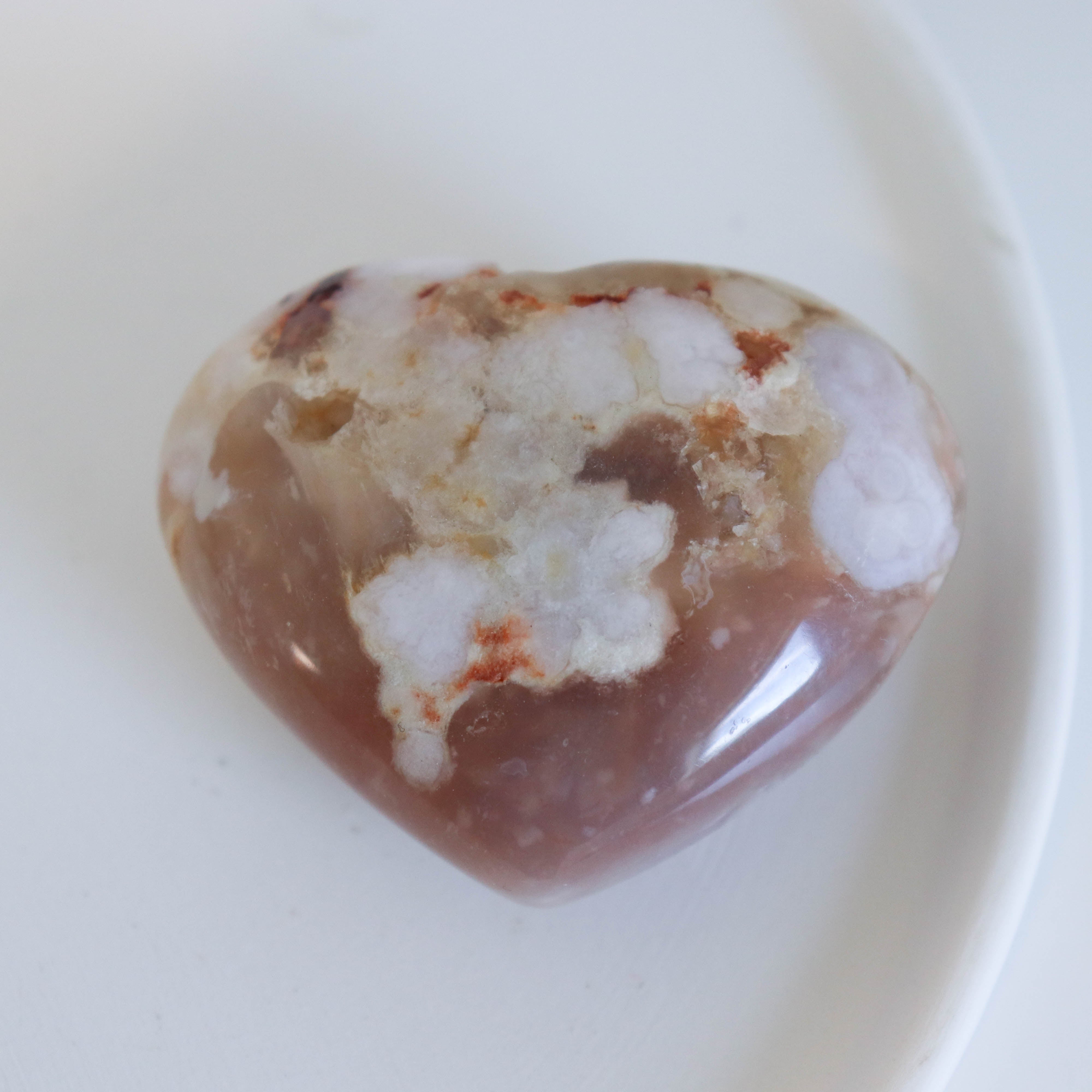 Flower Agate Heart #1
