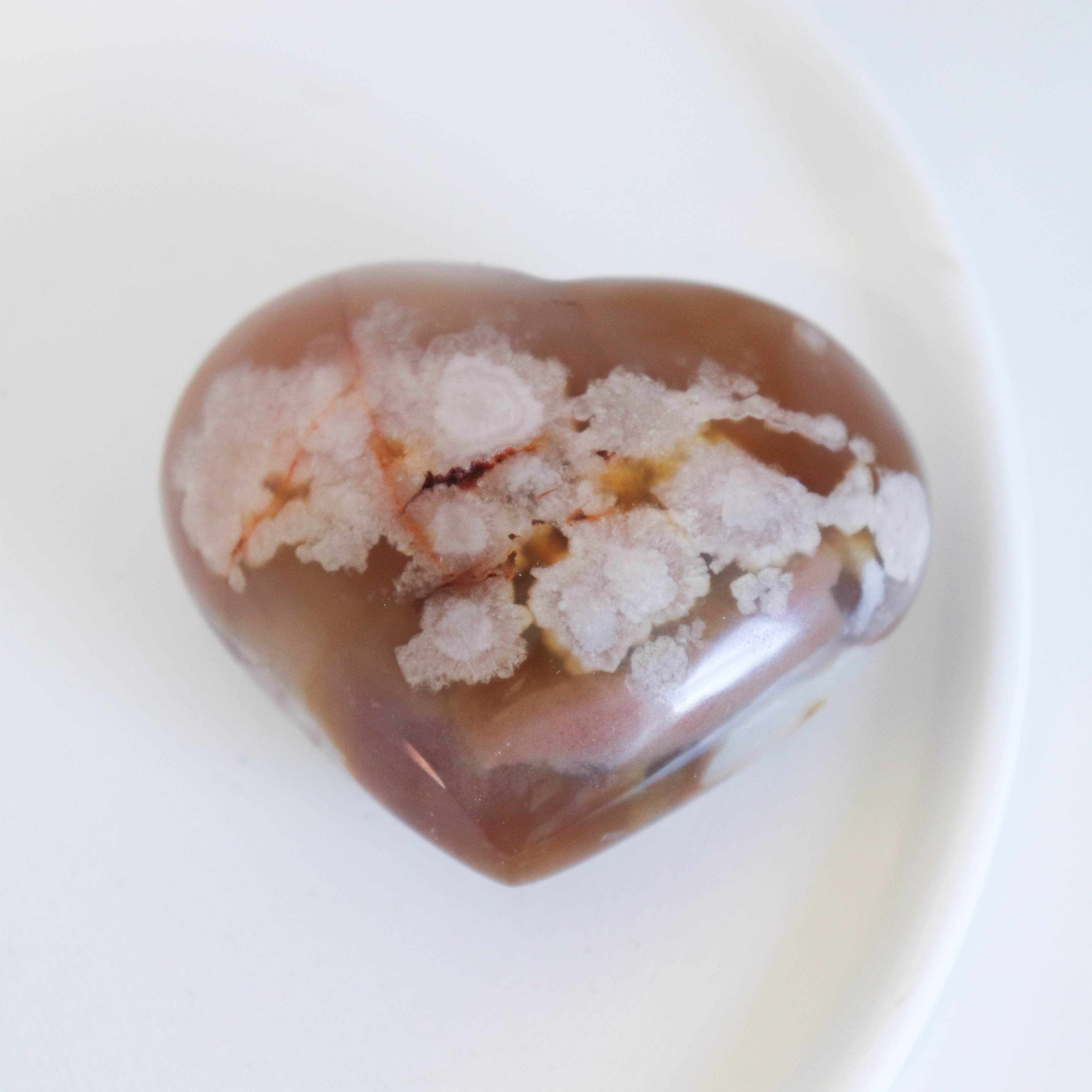Flower Agate Heart #3