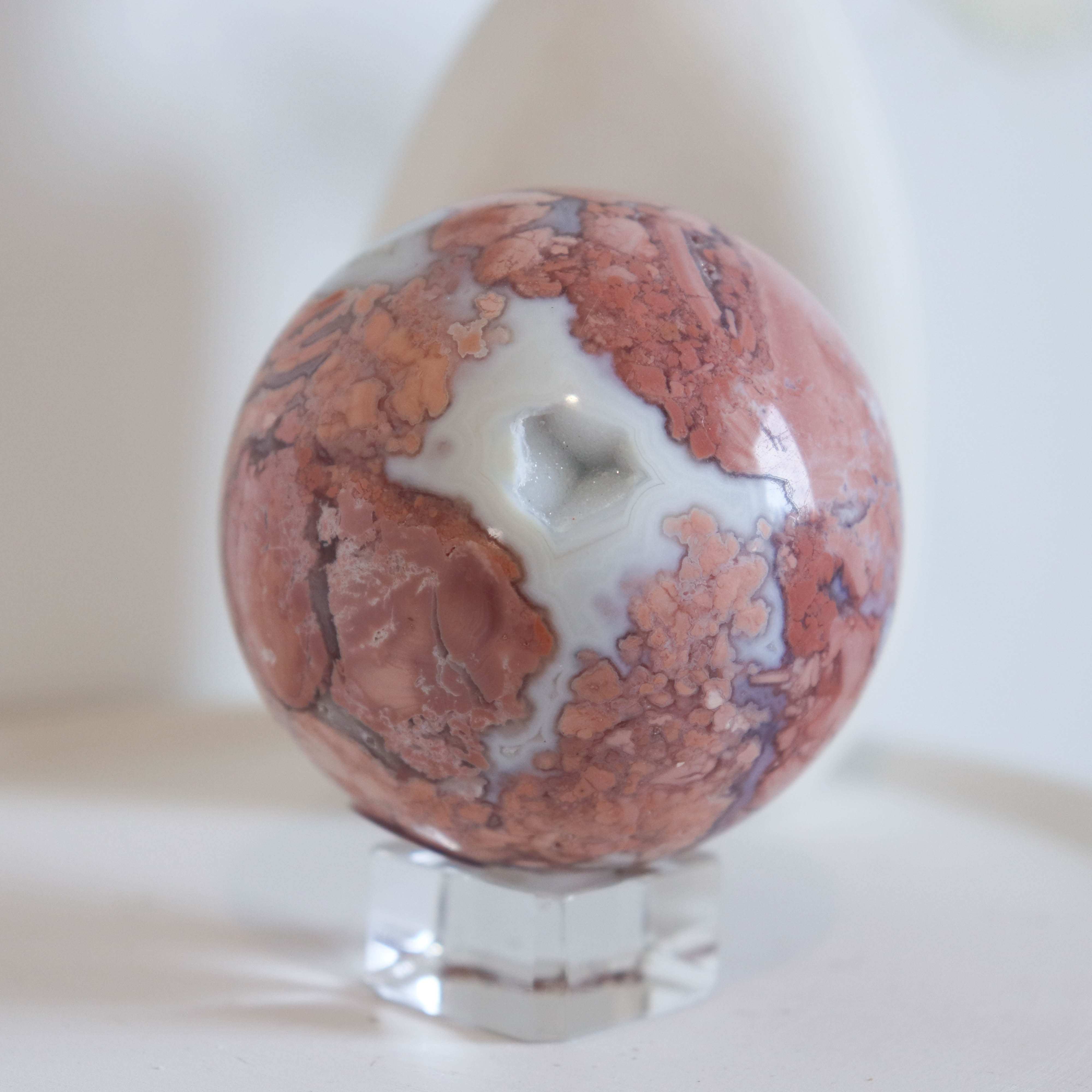 Pink Petal Agate Sphere #3