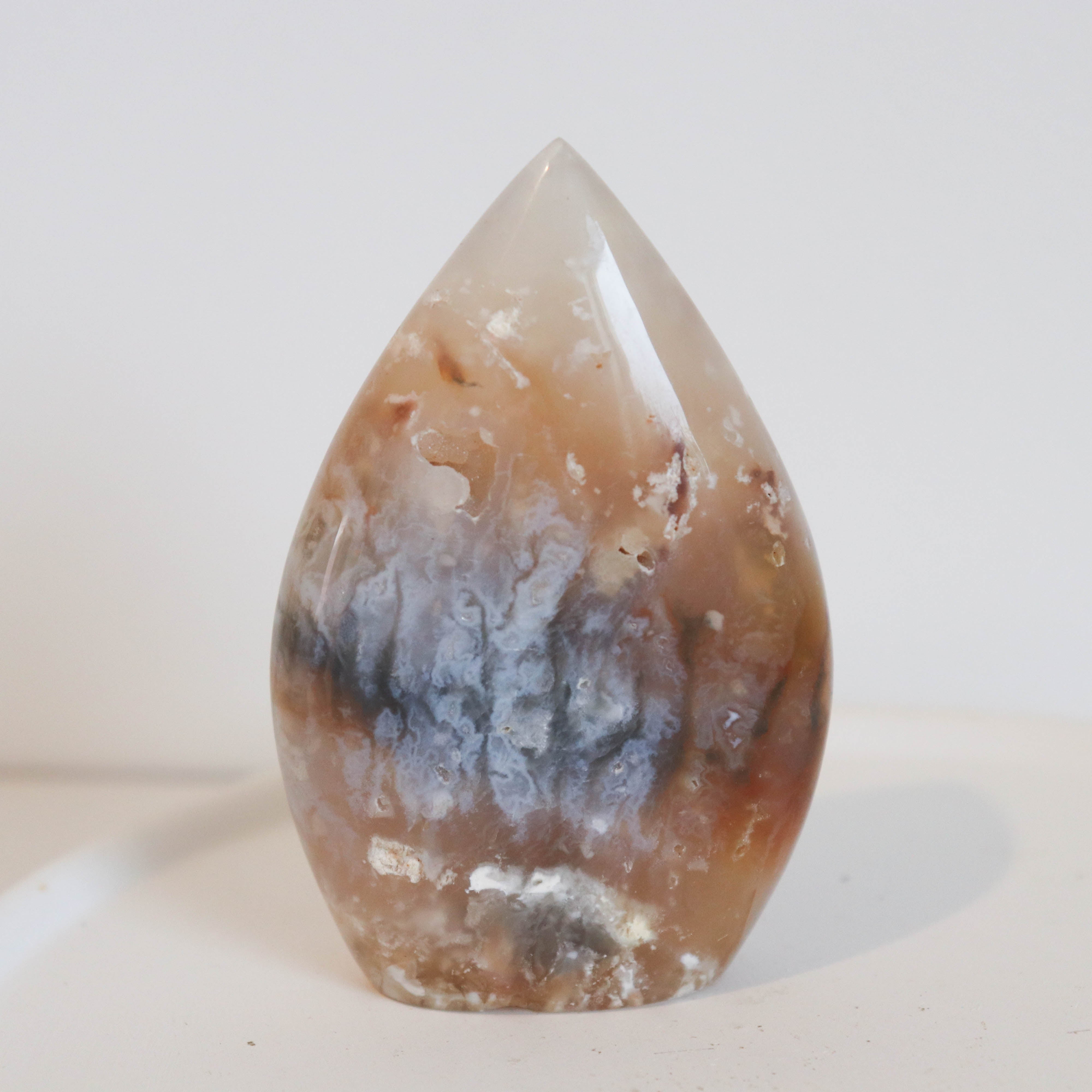 Pink Plum Agate Flame #1b