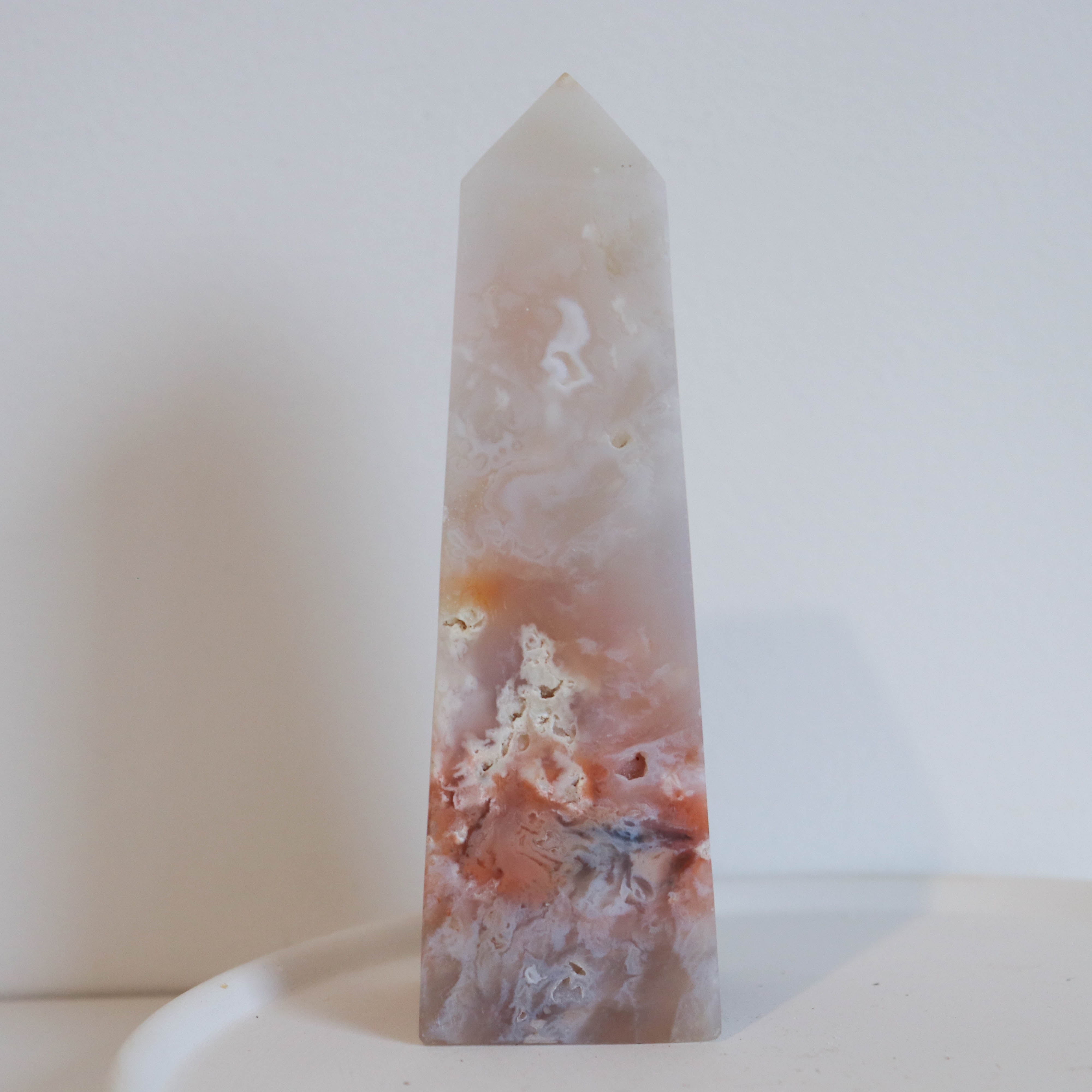 Sunset Plume Agate Tower #1b