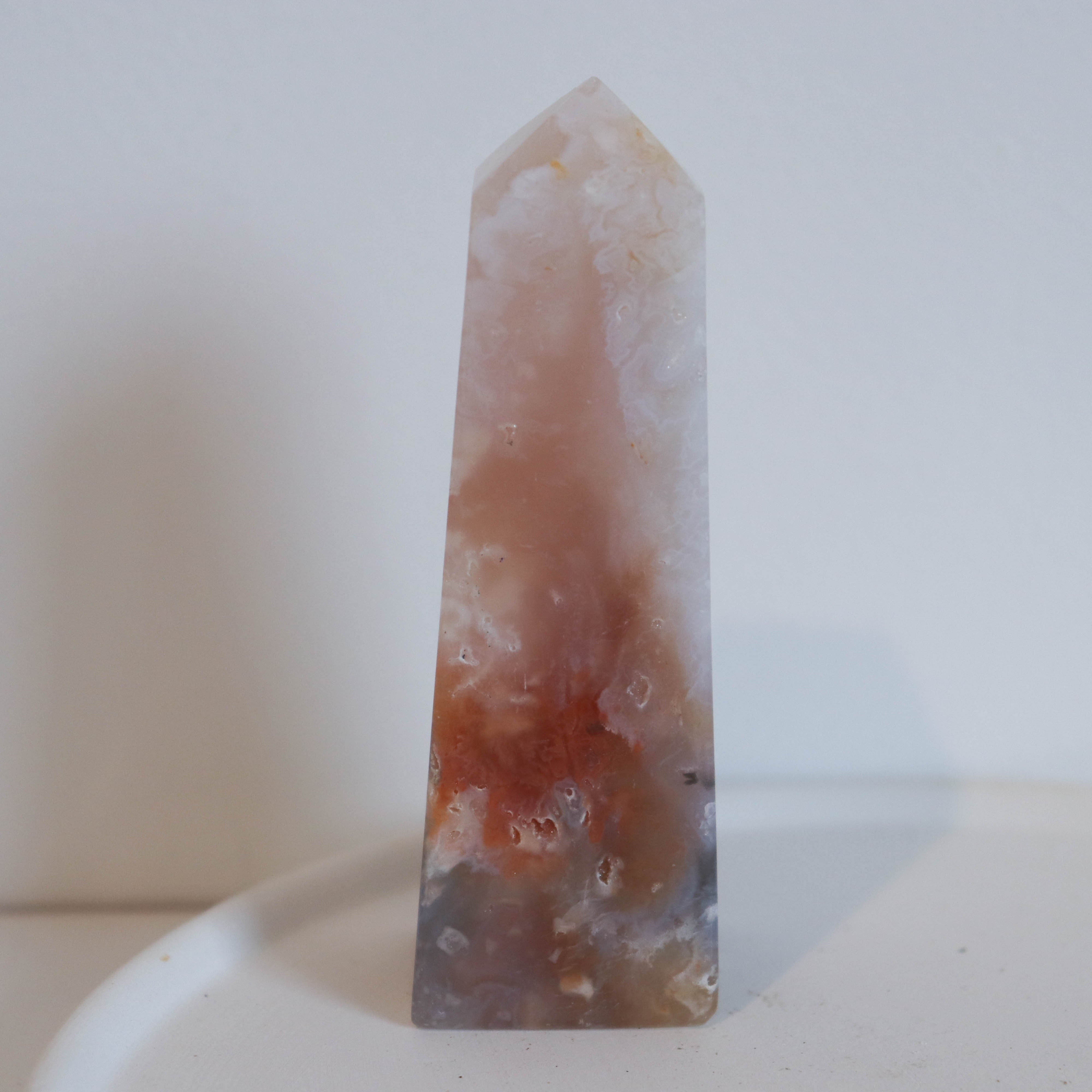 Sunset Plume Agate Tower #1c