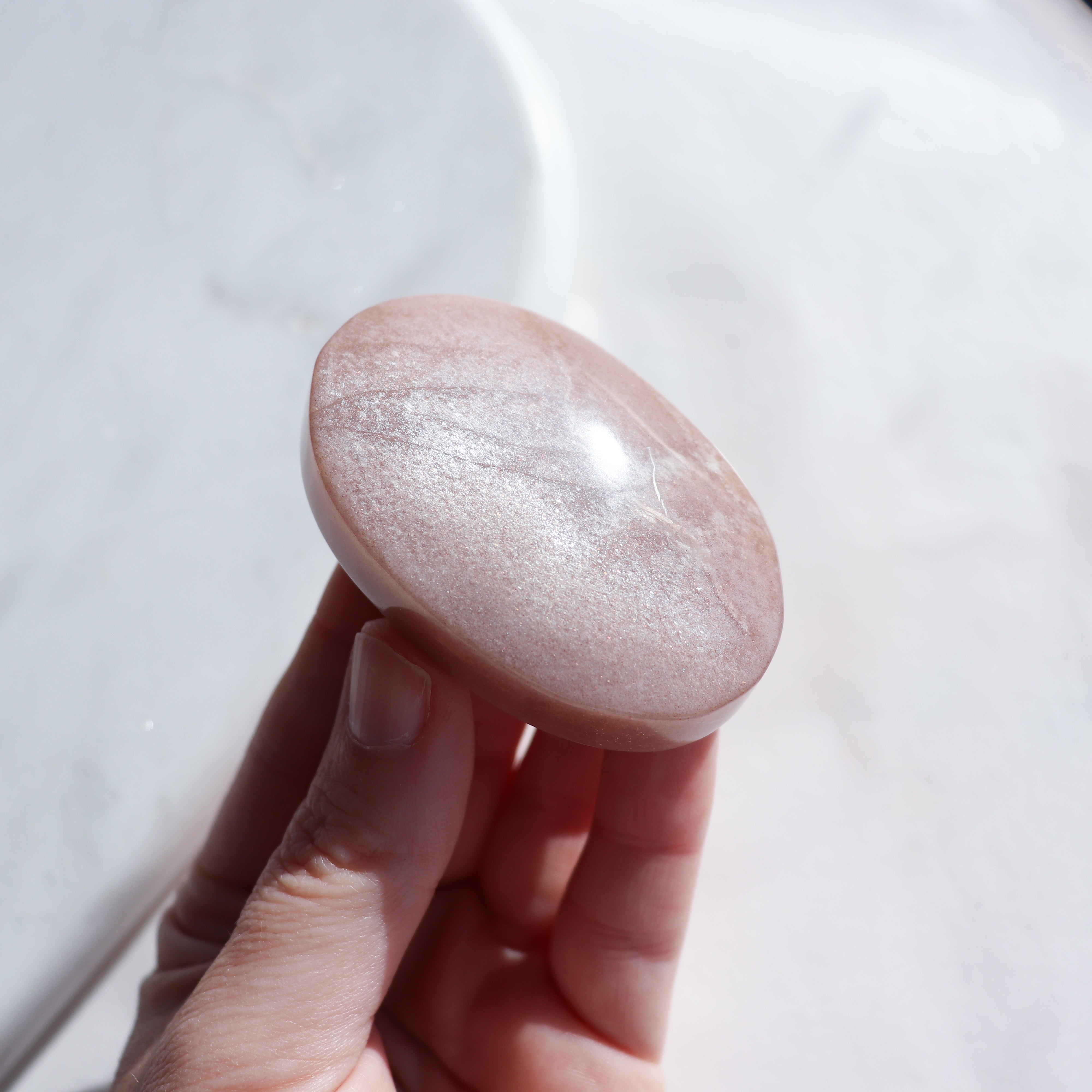 A Grade Peach Moonstone Palm #1