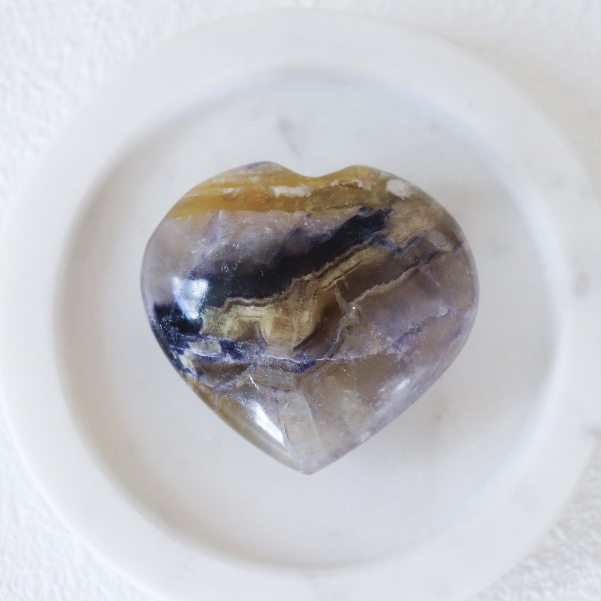 Mexican Rainbow Fluorite Heart #01