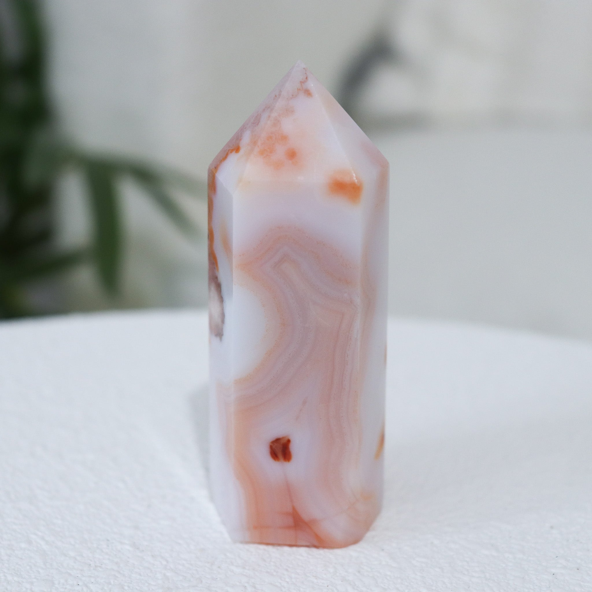 Carnelian Flower Agate Tower #1