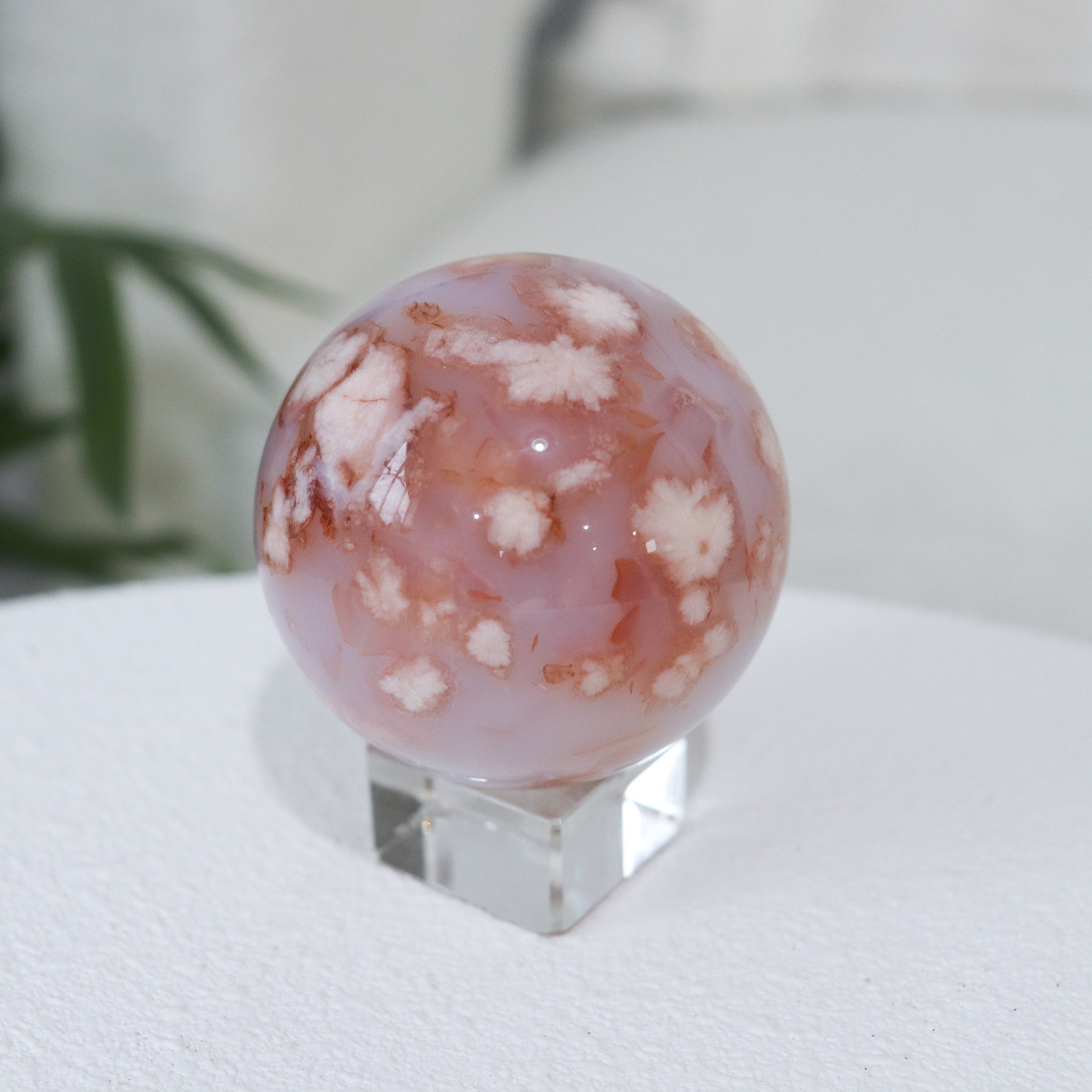 Carnelian Flower Agate Sphere