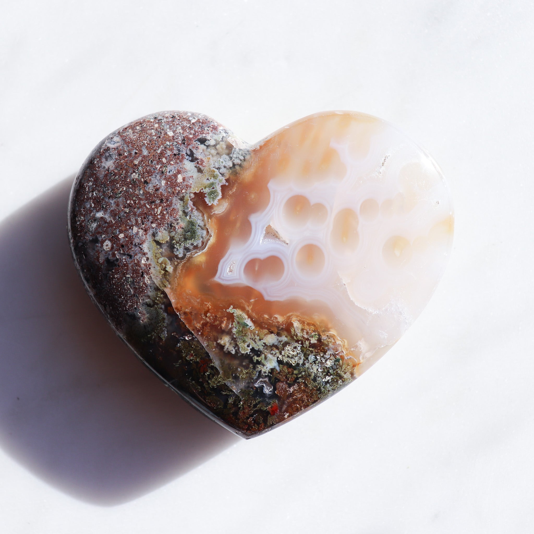 AA Scenic Moss Agate Heart #a