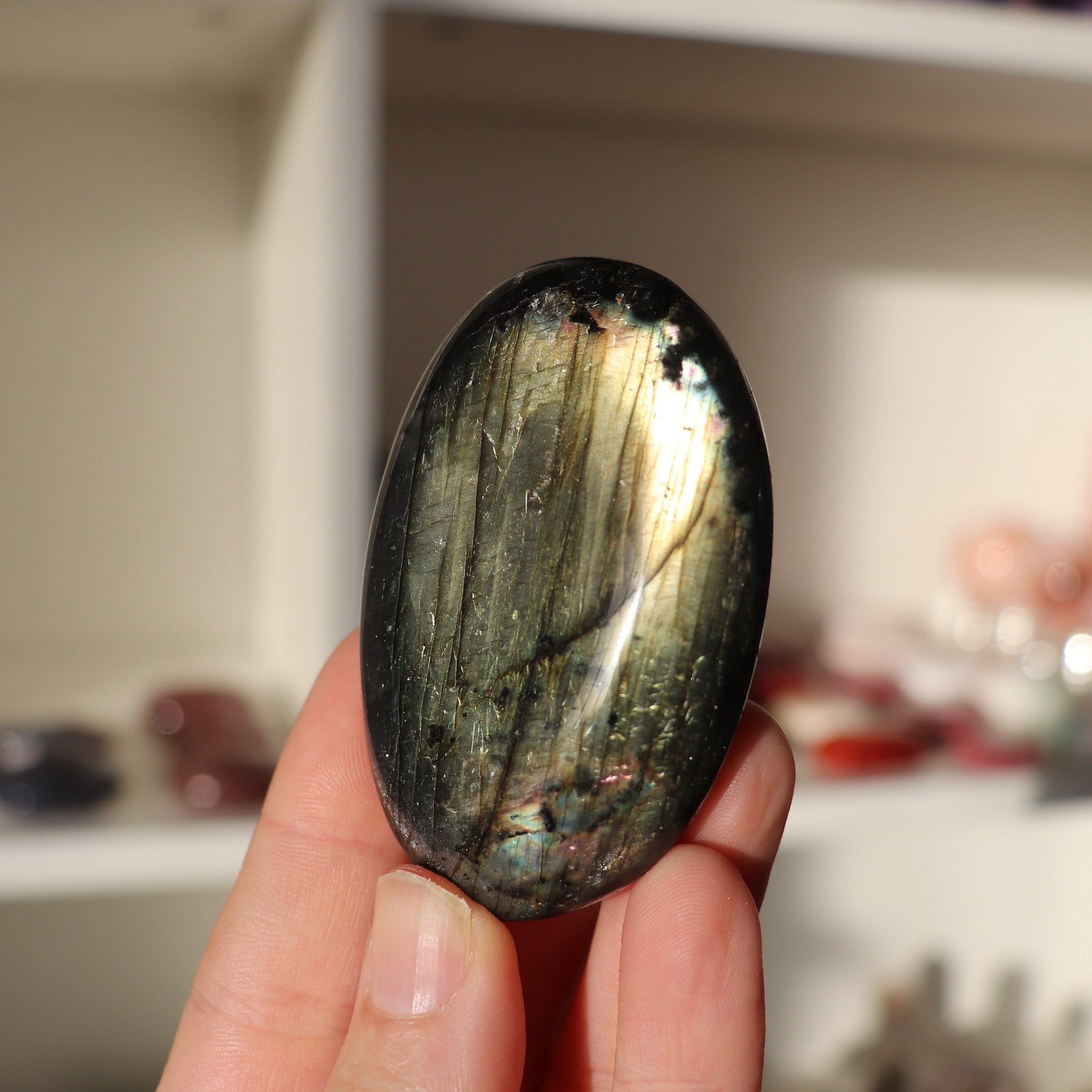 A Grade Labradorite Palm #1