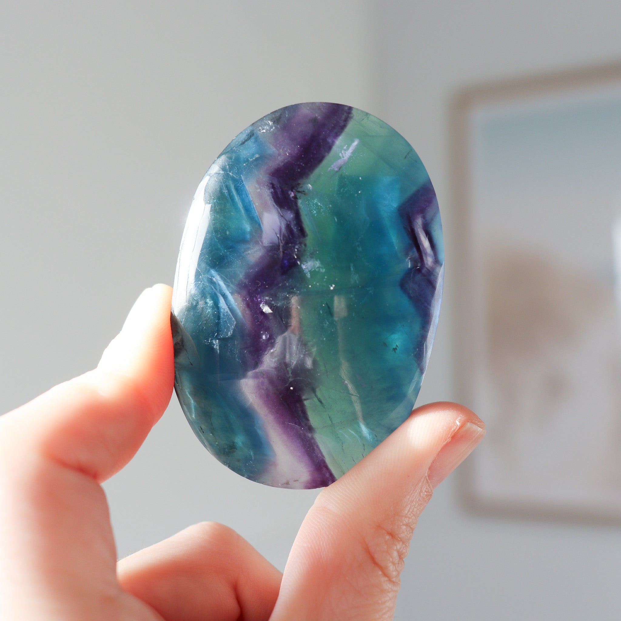 A Grade Rainbow Fluorite Palm #1