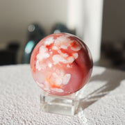 Carnelian Flower Agate Sphere #1
