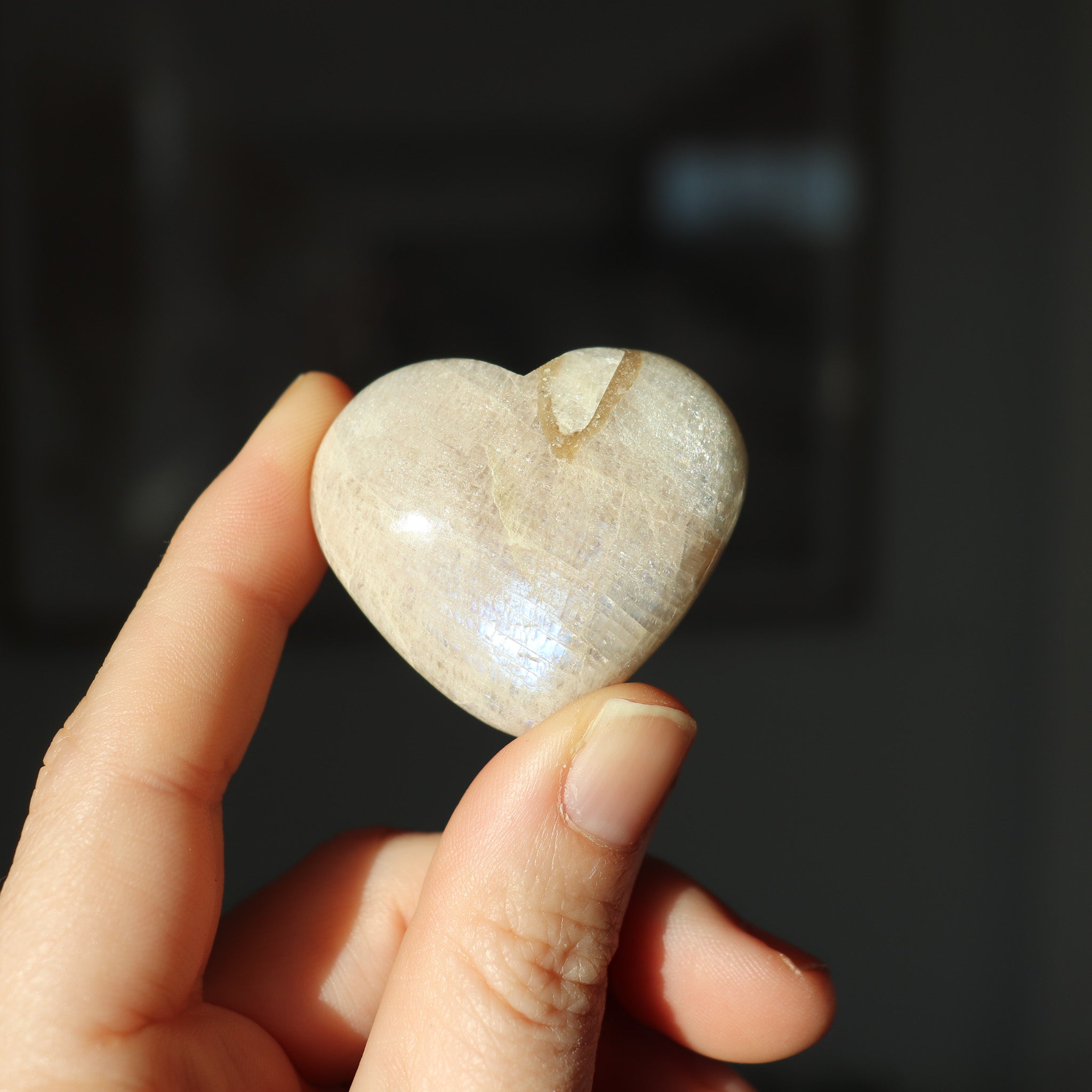 A Grade White Moonstone Heart #2