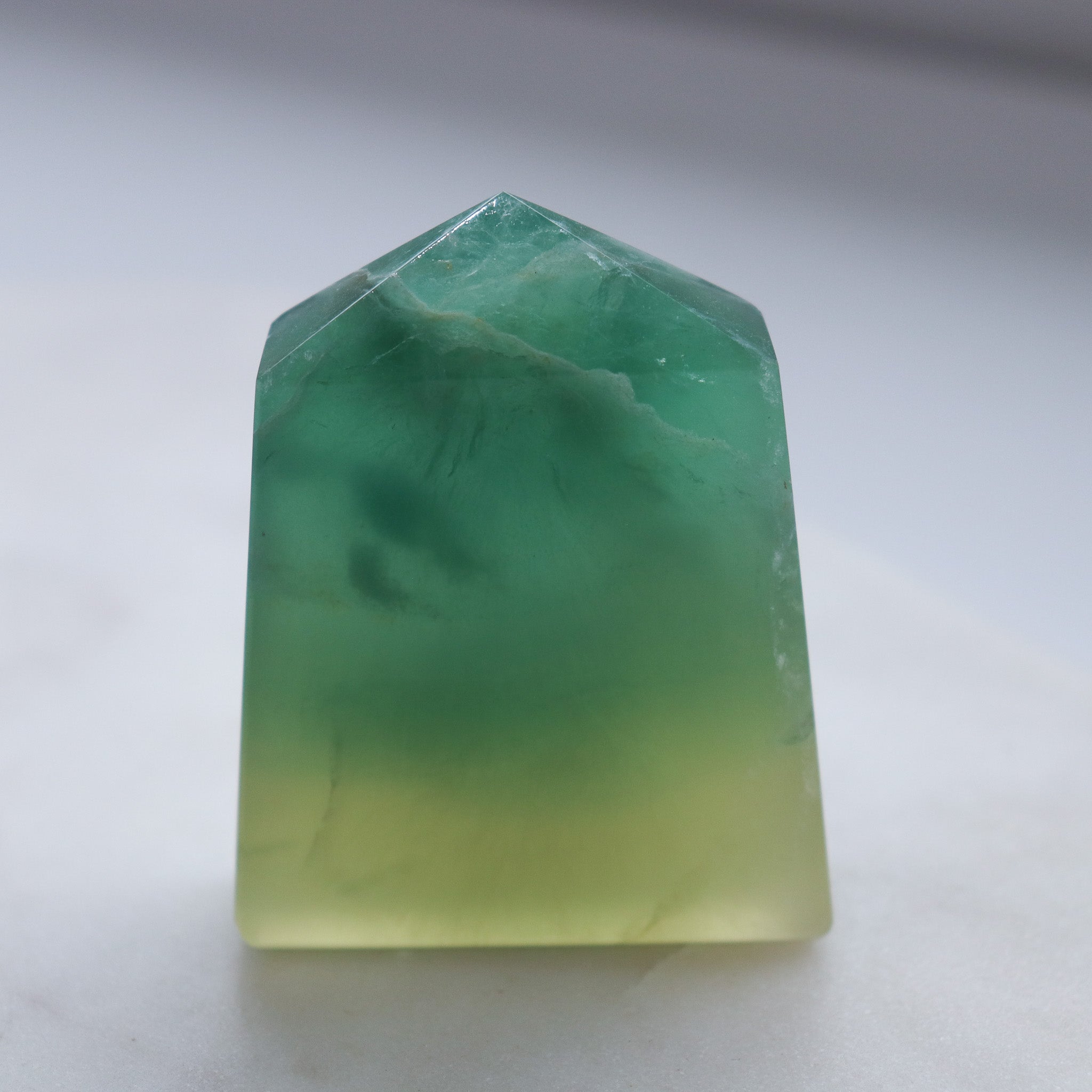 Lemon Lime Fluorite Point #a