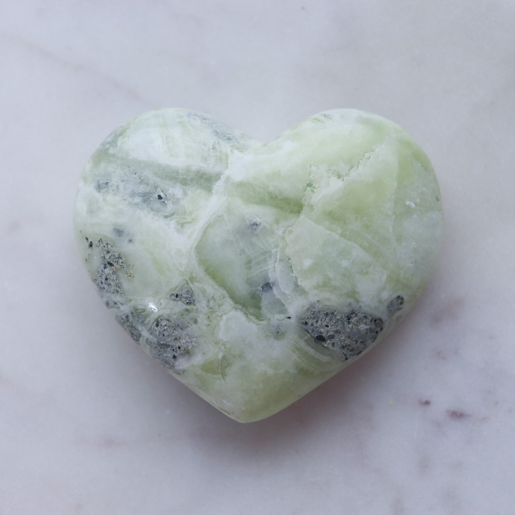 Green Pistachio Banded Calcite Flame #b