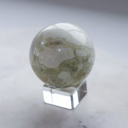Green Pistachio Banded Calcite Sphere #a