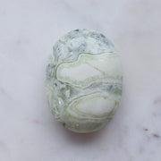 Green Pistachio Banded Calcite Palm #a