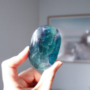 A Grade Rainbow Fluorite Palm #a