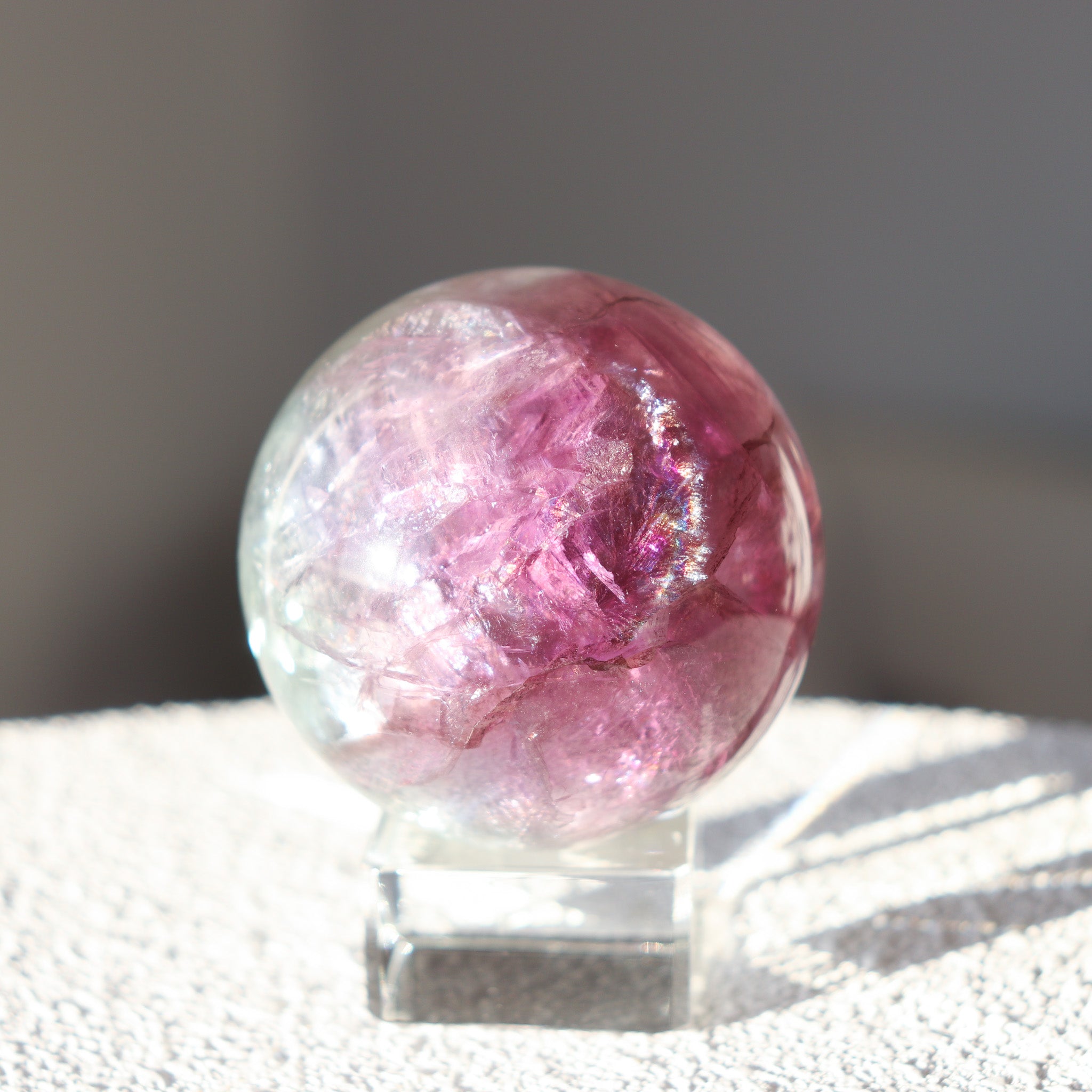 Watermelon Fluorite Sphere #2