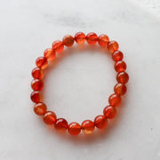 Carnelian 8mm Beaded Bracelet