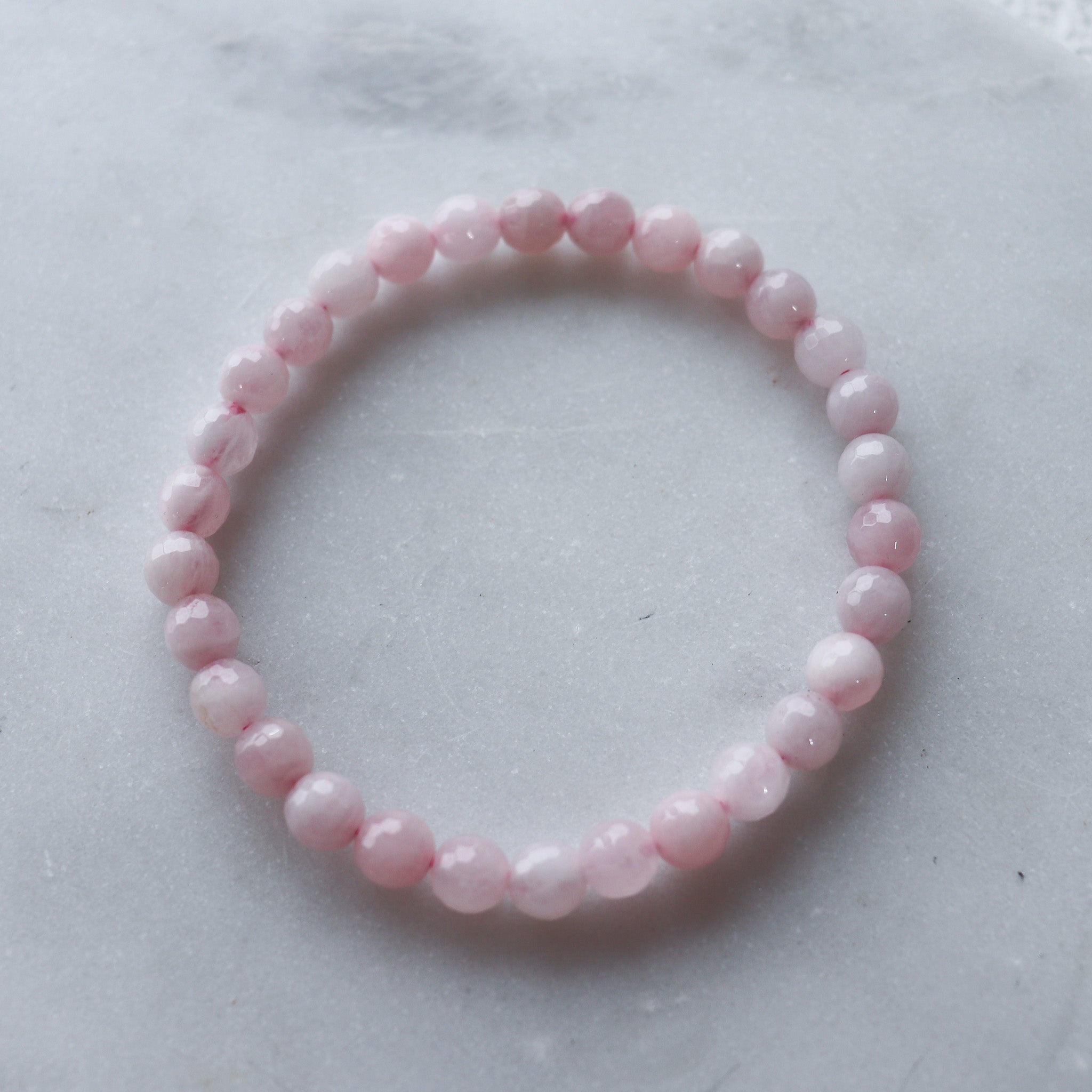 Rose Quartz 6mm Beaded Bracelet
