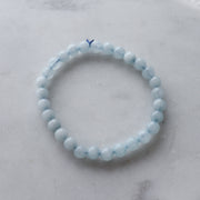 Aquamarine 6mm Beaded Bracelet